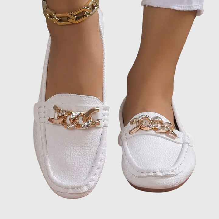 Eden | Flat Diamond Buckle Loafers