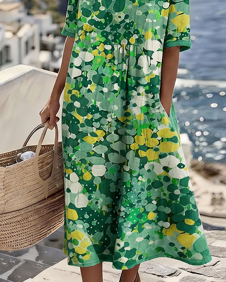 Elena | Loose Printed Midi Dress