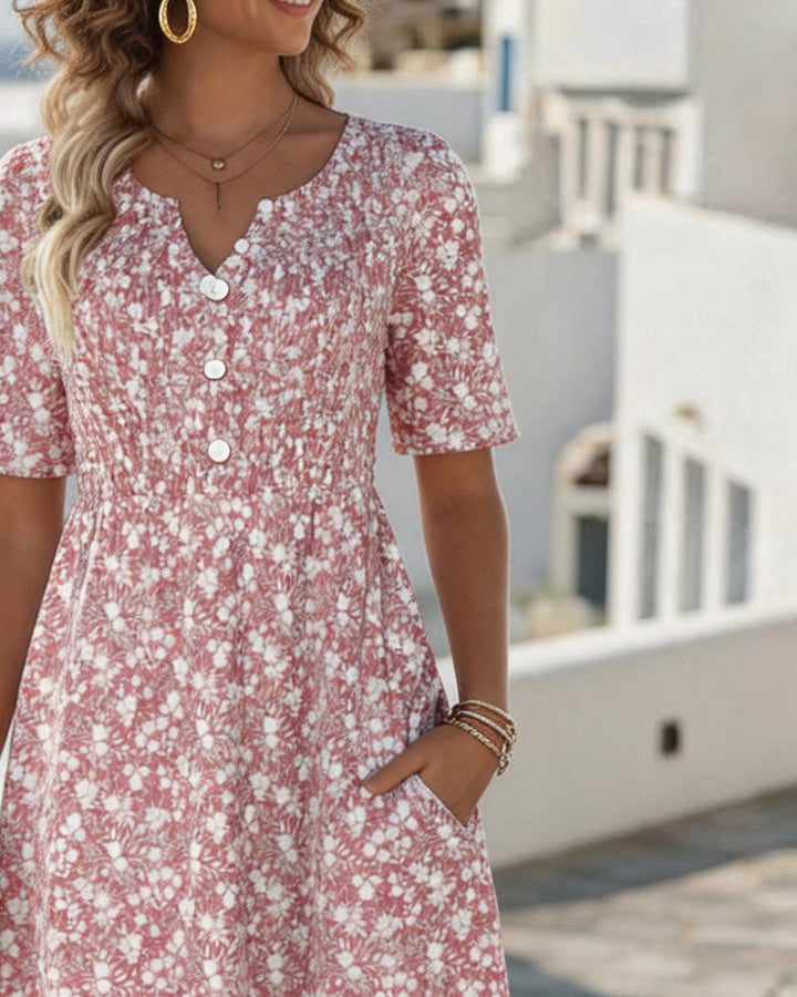 Carmen | Floral V-Neck Midi Dress