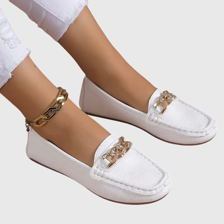 Eden | Flat Diamond Buckle Loafers