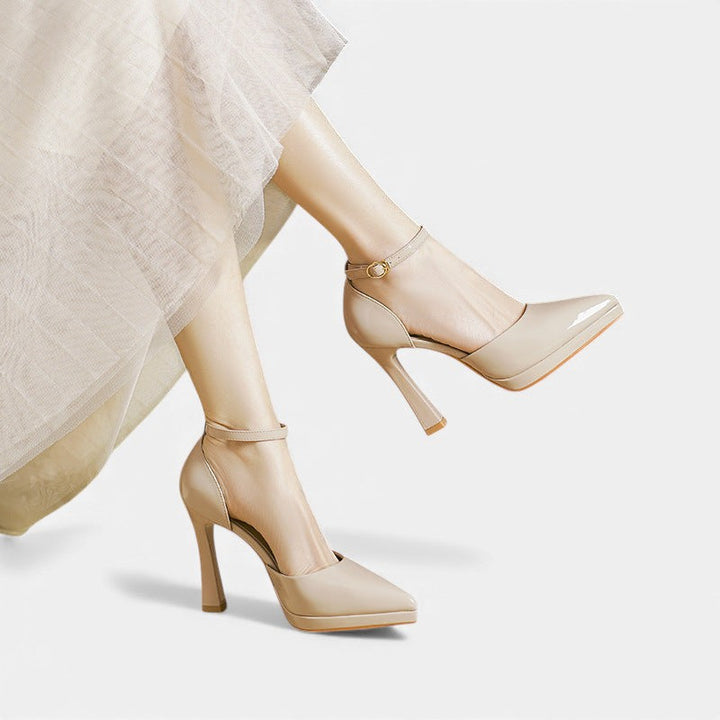 Evette | Women's Leather Block Heel Pumps