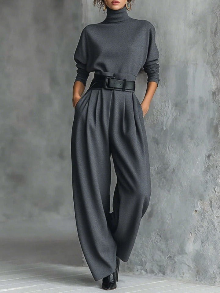 Jessica | Turtleneck Top and Straight Pants Set
