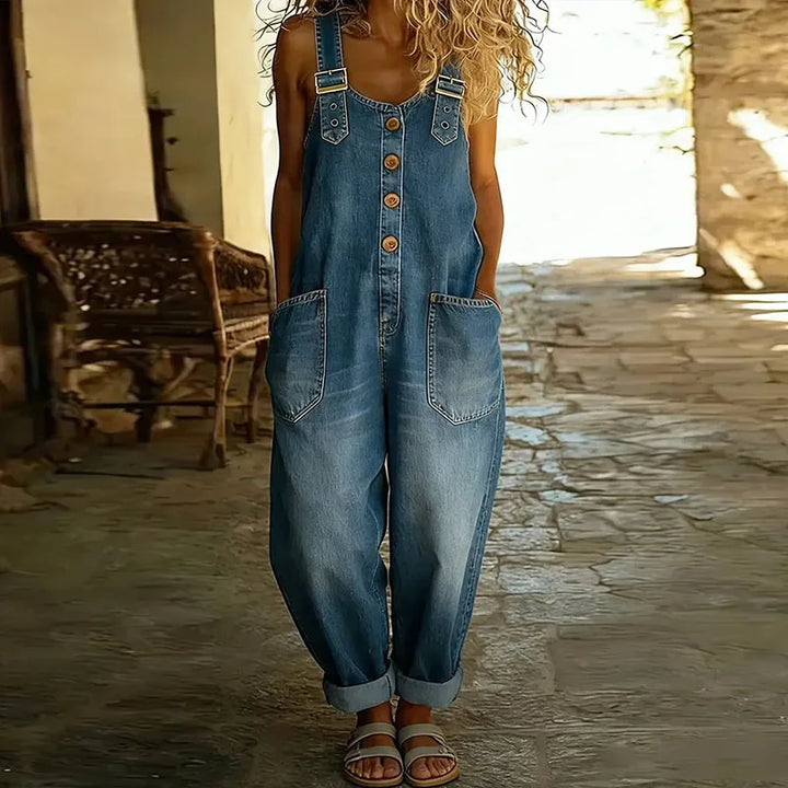 Saylor | Vintage Soft Cotton Denim | Look Overalls with Adjustable straps