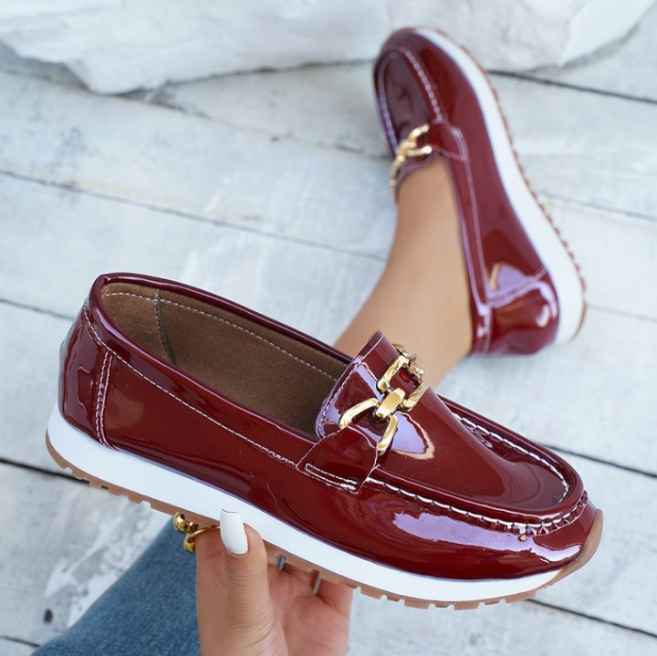 Eleanor | Shiny Bordeaux Loafers