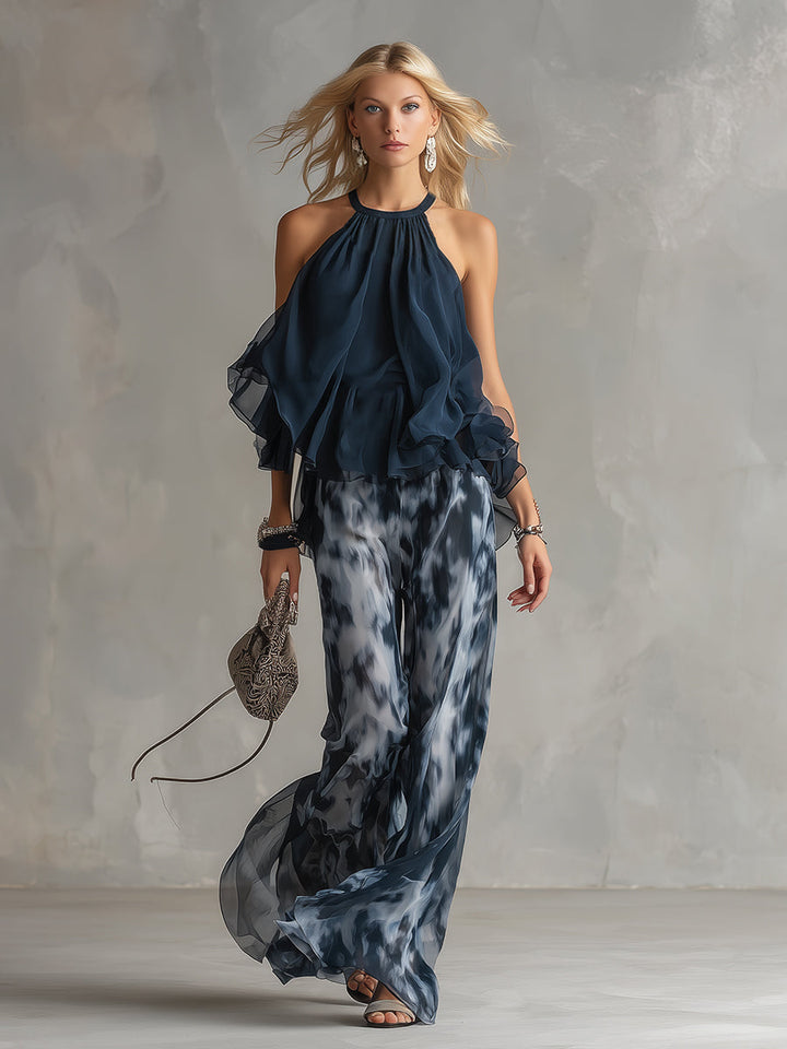 Elise | Flowing Top and Wide Pants Set