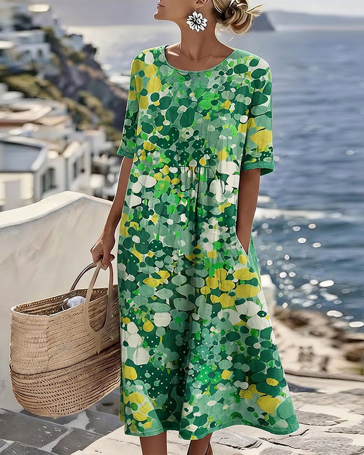 Elena | Loose Printed Midi Dress