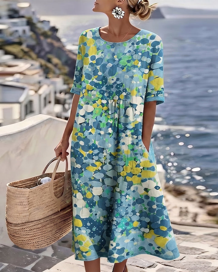 Elena | Loose Printed Midi Dress