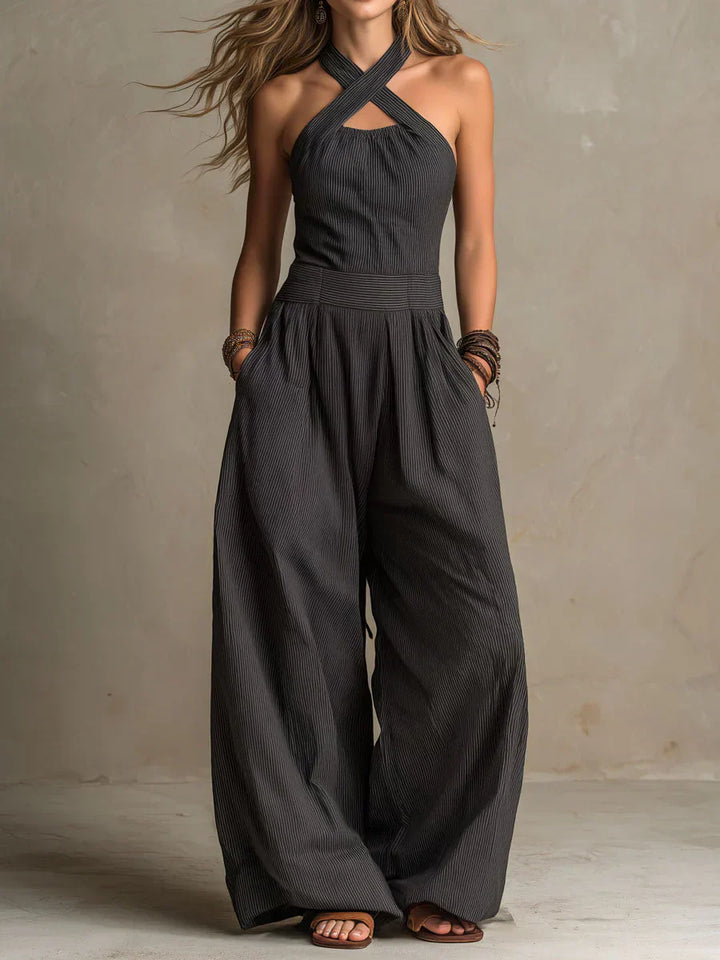 Bianca | Elegant V-Neck Linen Jumpsuit